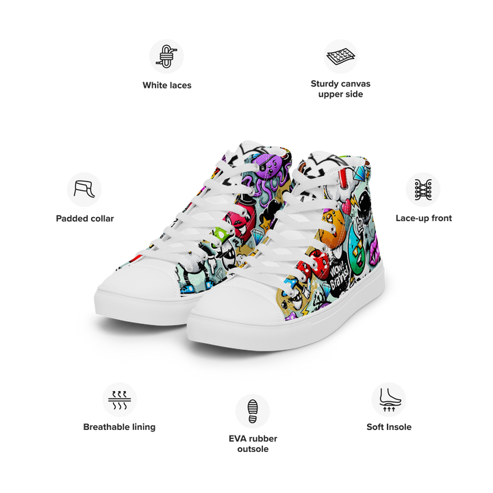 Sneakers alte in tela da uomo CARTOON - Gufetto Brand 