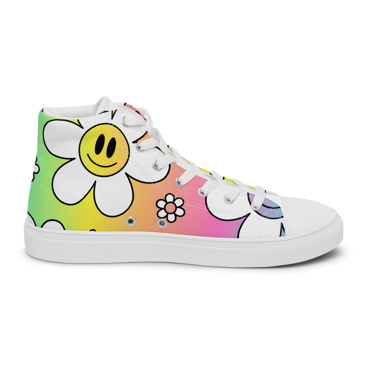 Sneakers alte in tela da uomo FLOWER SMILE - Gufetto Brand 