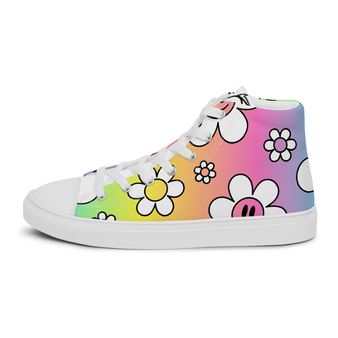 Sneakers alte in tela da uomo FLOWER SMILE - Gufetto Brand 