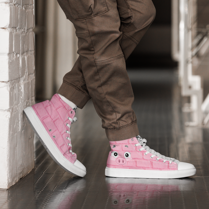 Sneakers alte in tela da uomo PINK PIG - Gufetto Brand 