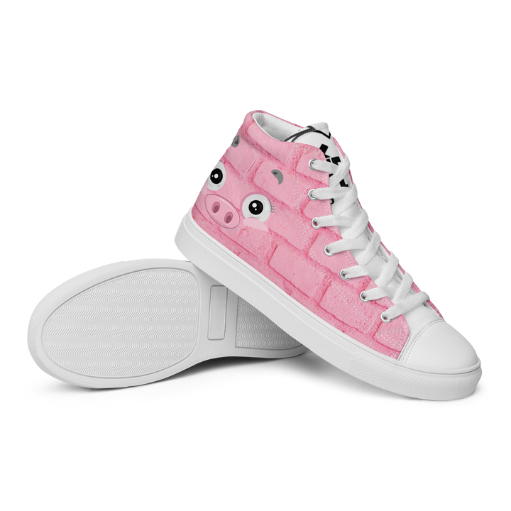 Sneakers alte in tela da uomo PINK PIG - Gufetto Brand 