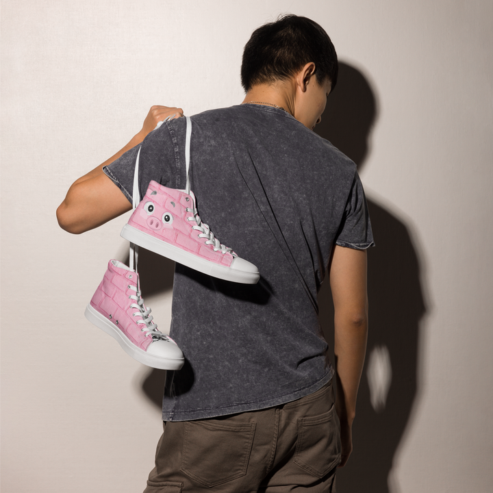 Sneakers alte in tela da uomo PINK PIG - Gufetto Brand 