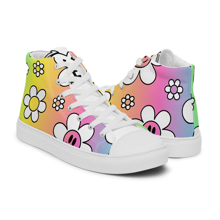 Sneakers alte in tela da uomo FLOWER SMILE - Gufetto Brand 