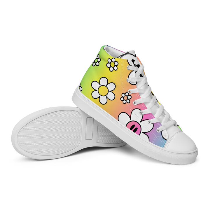 Sneakers alte in tela da uomo FLOWER SMILE - Gufetto Brand 