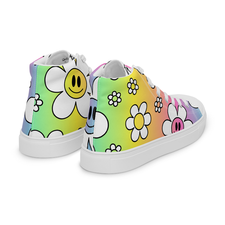 Sneakers alte in tela da uomo FLOWER SMILE - Gufetto Brand 