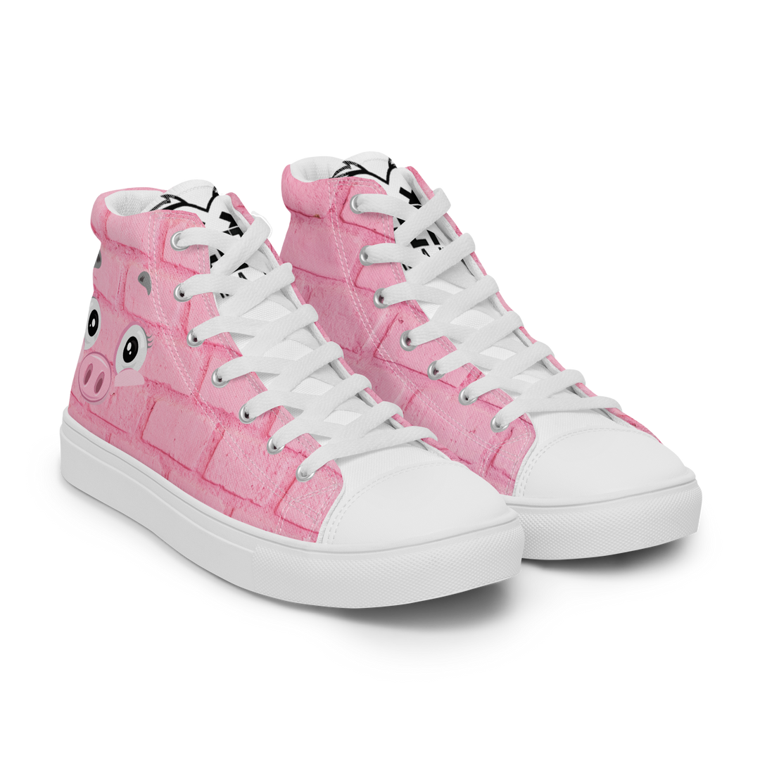 Sneakers alte in tela da uomo PINK PIG - Gufetto Brand 