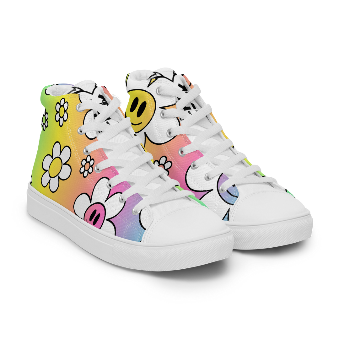 Sneakers alte in tela da uomo FLOWER SMILE - Gufetto Brand 