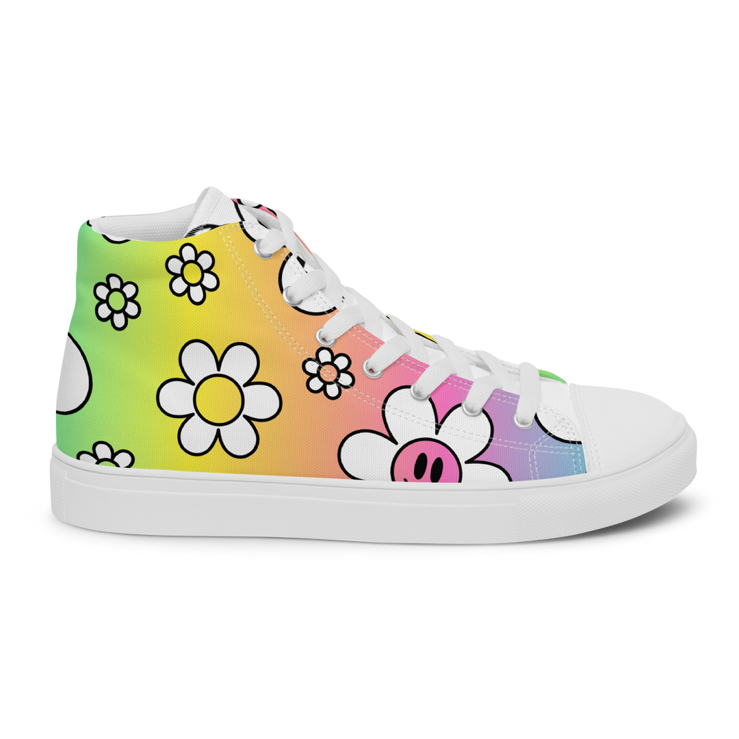 Sneakers alte in tela da uomo FLOWER SMILE - Gufetto Brand 