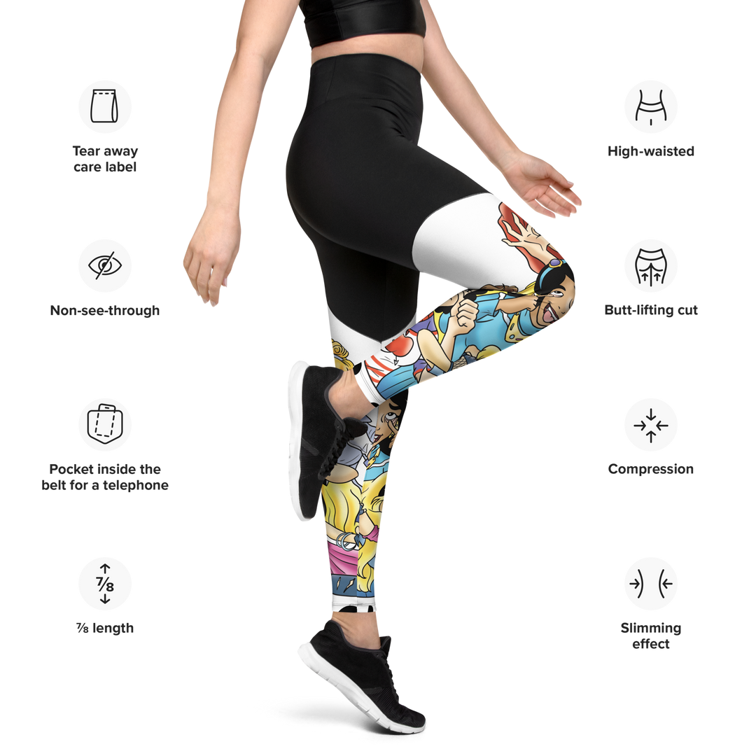 Leggings sportivi Principesse 2.0 - Gufetto Brand 