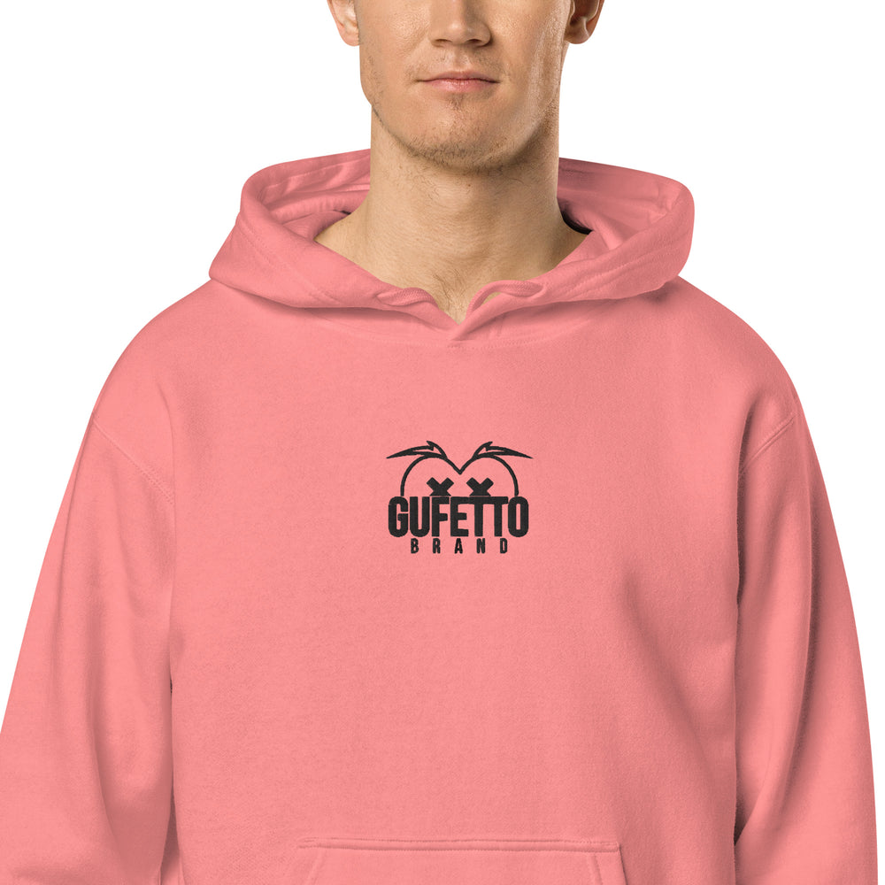 Felpa con cappuccio e tinta pigmentata unisex con logo ricamato - Gufetto Brand 