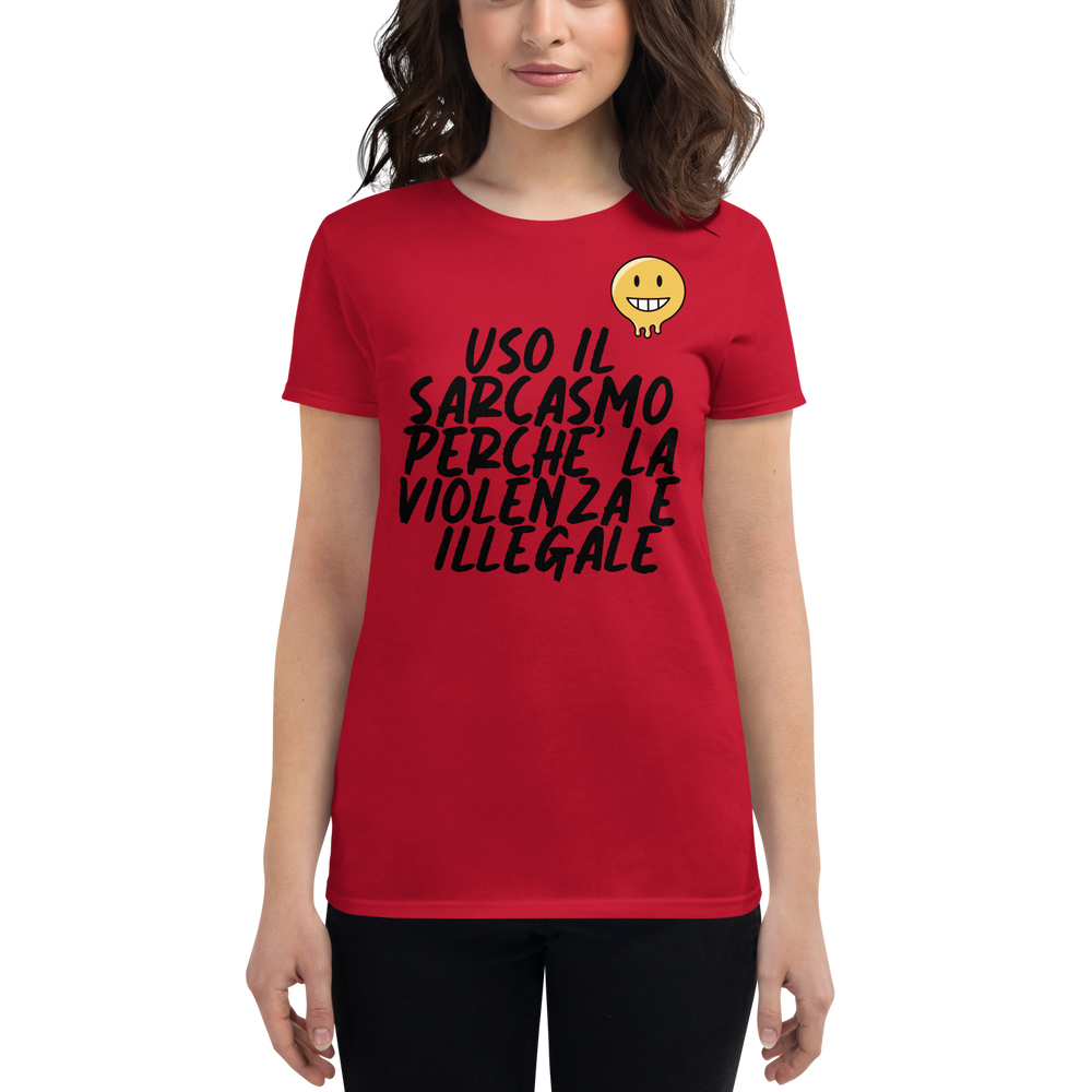 T-shirt da donna a manica corta Sarcasmo - Gufetto Brand 