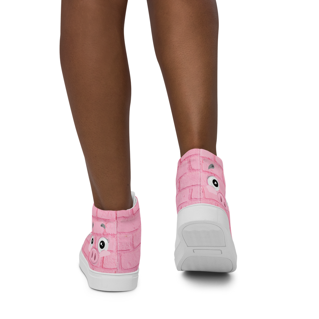 Sneakers alte in tela da donna PINK PIG - Gufetto Brand 