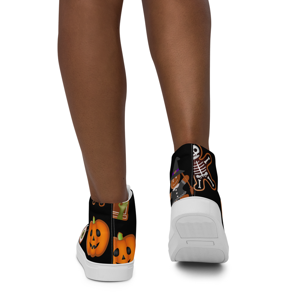 Sneakers alte in tela da donna HALLOWEEN BLACK EDITION - Gufetto Brand 