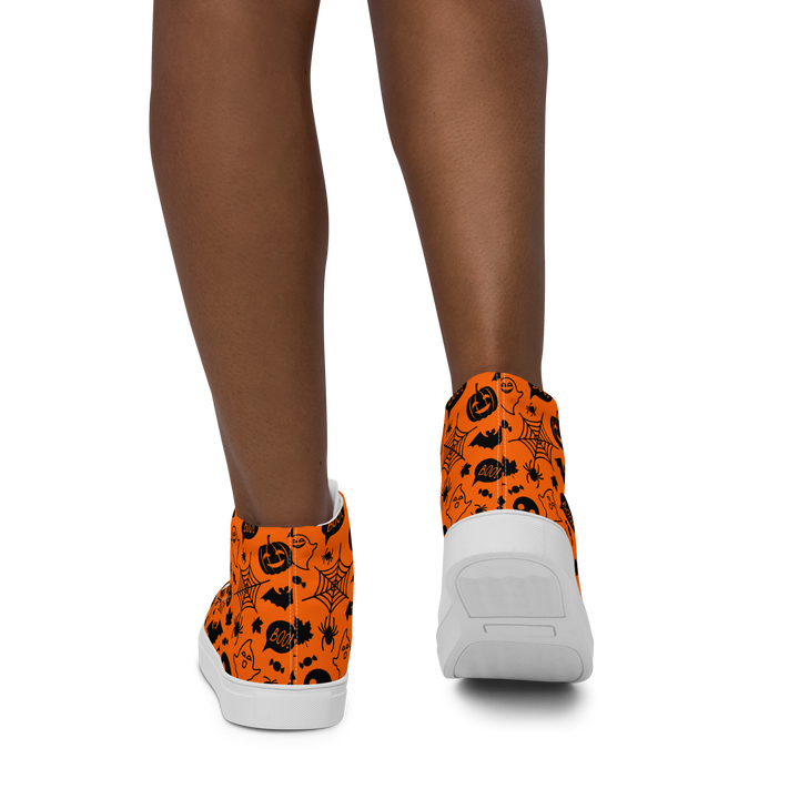 Sneakers alte in tela da donna HALLOWEEN ORANGE EDITION - Gufetto Brand 