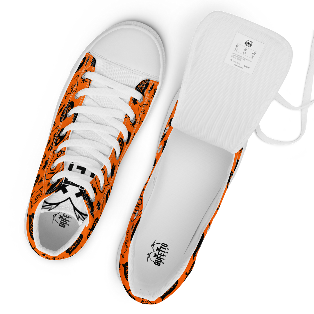 Sneakers alte in tela da donna HALLOWEEN ORANGE EDITION - Gufetto Brand 