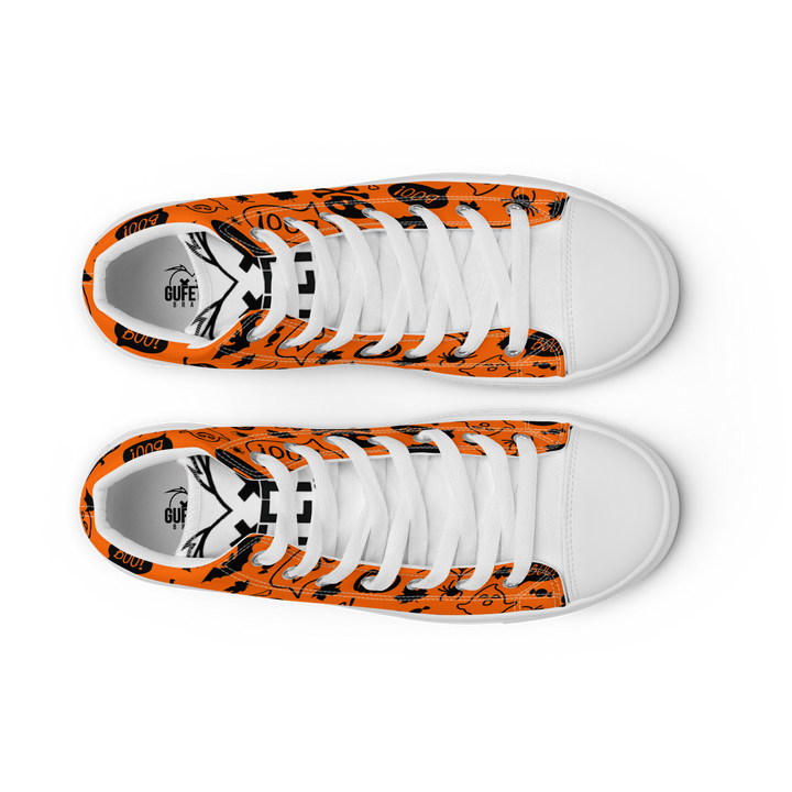 Sneakers alte in tela da donna HALLOWEEN ORANGE EDITION - Gufetto Brand 