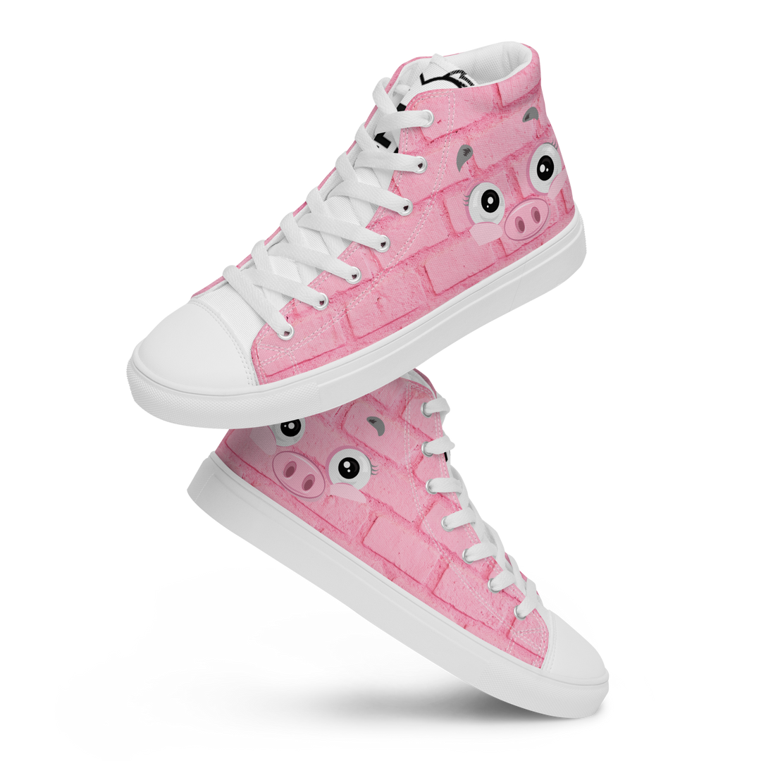 Sneakers alte in tela da donna PINK PIG - Gufetto Brand 