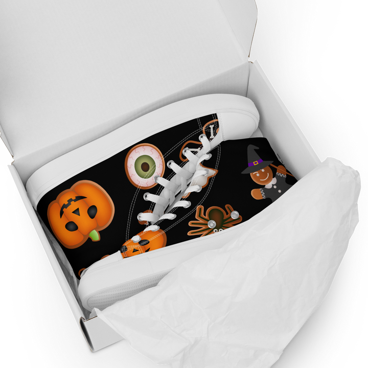 Sneakers alte in tela da donna HALLOWEEN BLACK EDITION - Gufetto Brand 