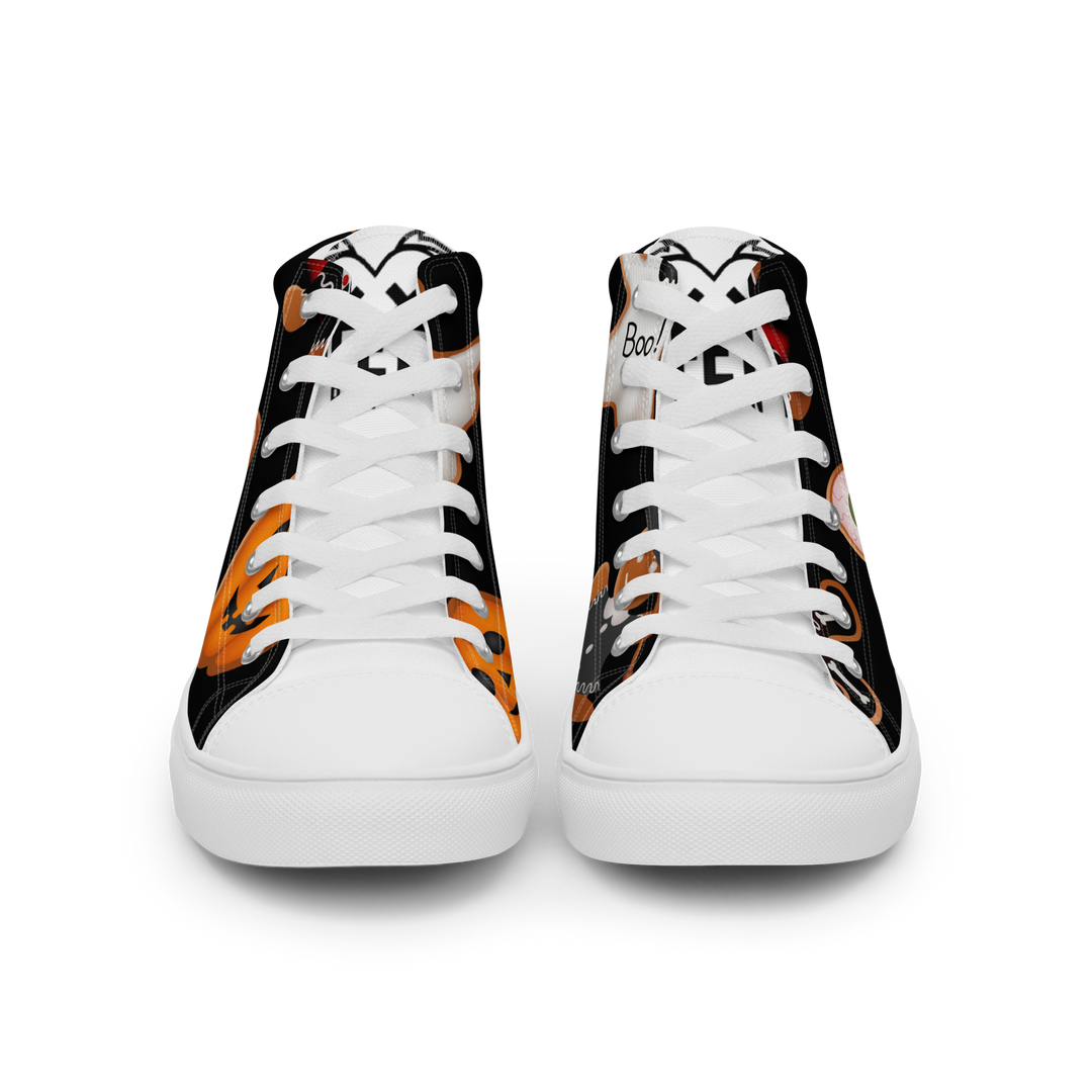 Sneakers alte in tela da donna HALLOWEEN BLACK EDITION - Gufetto Brand 