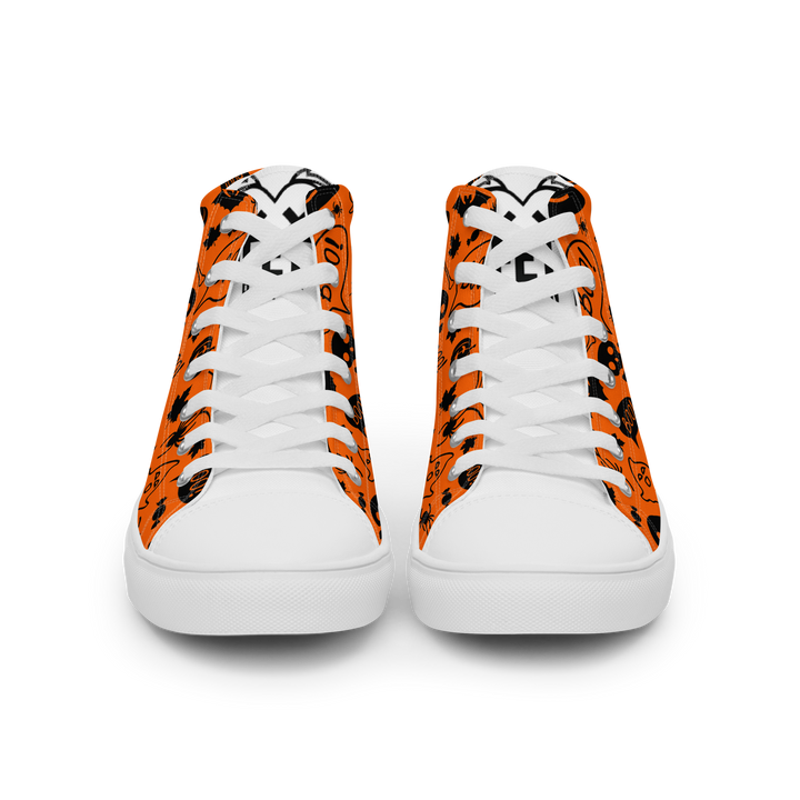 Sneakers alte in tela da donna HALLOWEEN ORANGE EDITION - Gufetto Brand 