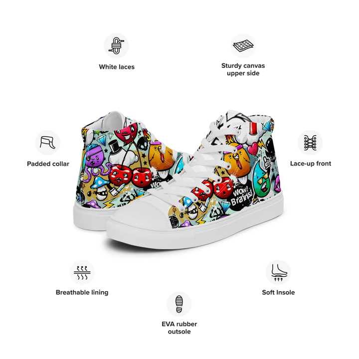 Sneakers alte in tela da donna Cartoon - Gufetto Brand 