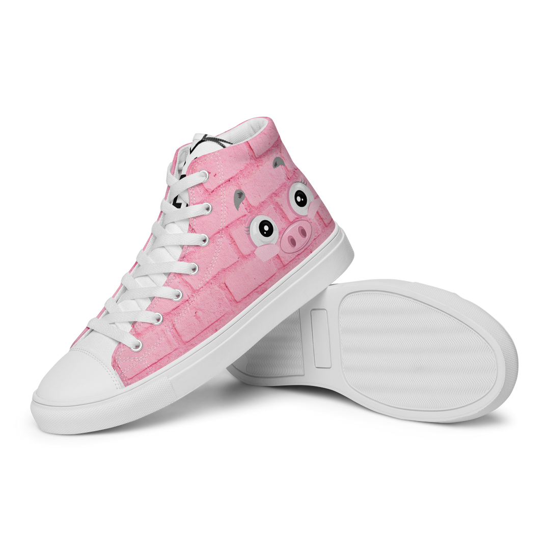 Sneakers alte in tela da donna PINK PIG - Gufetto Brand 