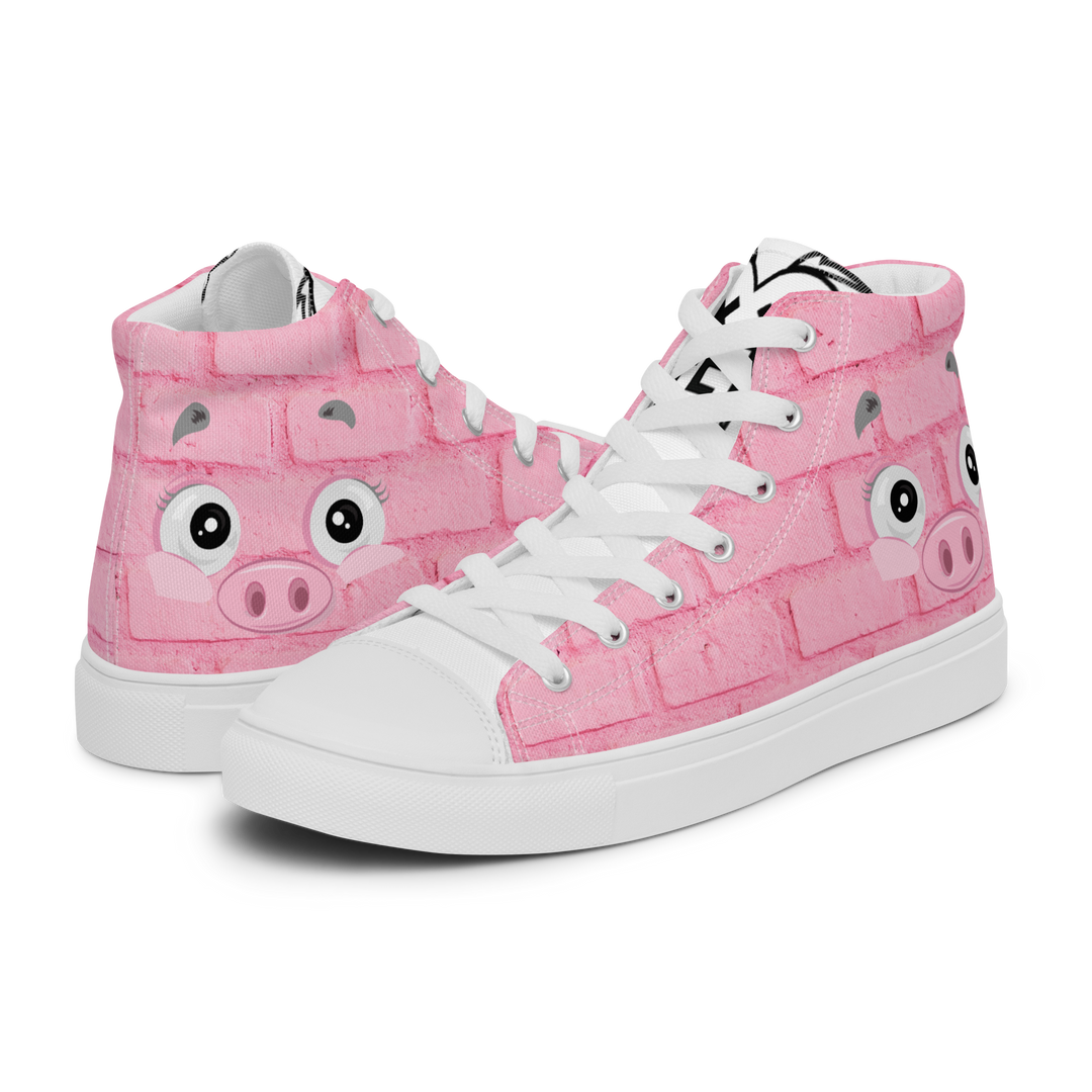 Sneakers alte in tela da donna PINK PIG - Gufetto Brand 