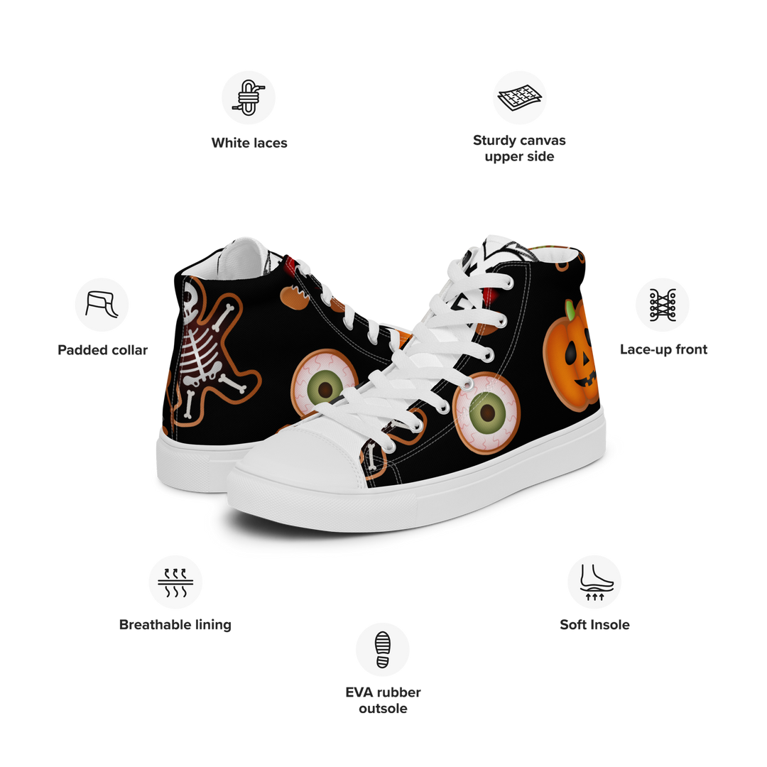 Sneakers alte in tela da donna HALLOWEEN BLACK EDITION - Gufetto Brand 