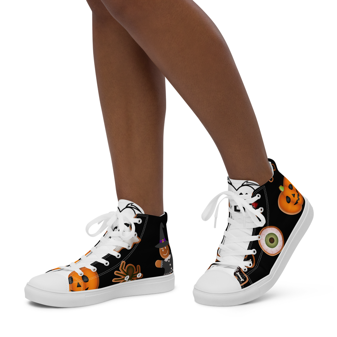 Sneakers alte in tela da donna HALLOWEEN BLACK EDITION - Gufetto Brand 