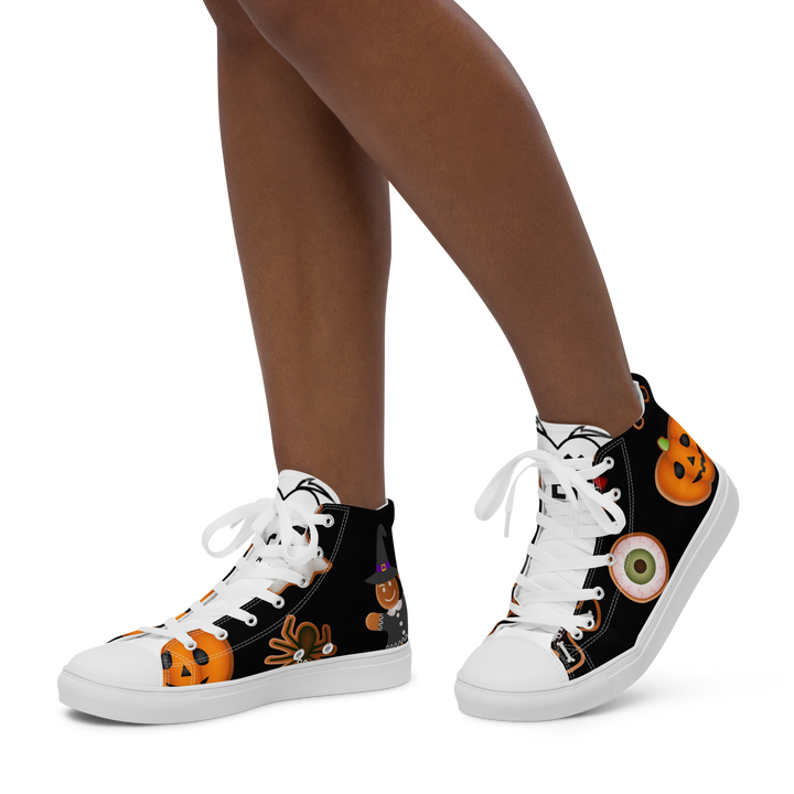 Sneakers alte in tela da donna HALLOWEEN BLACK EDITION - Gufetto Brand 