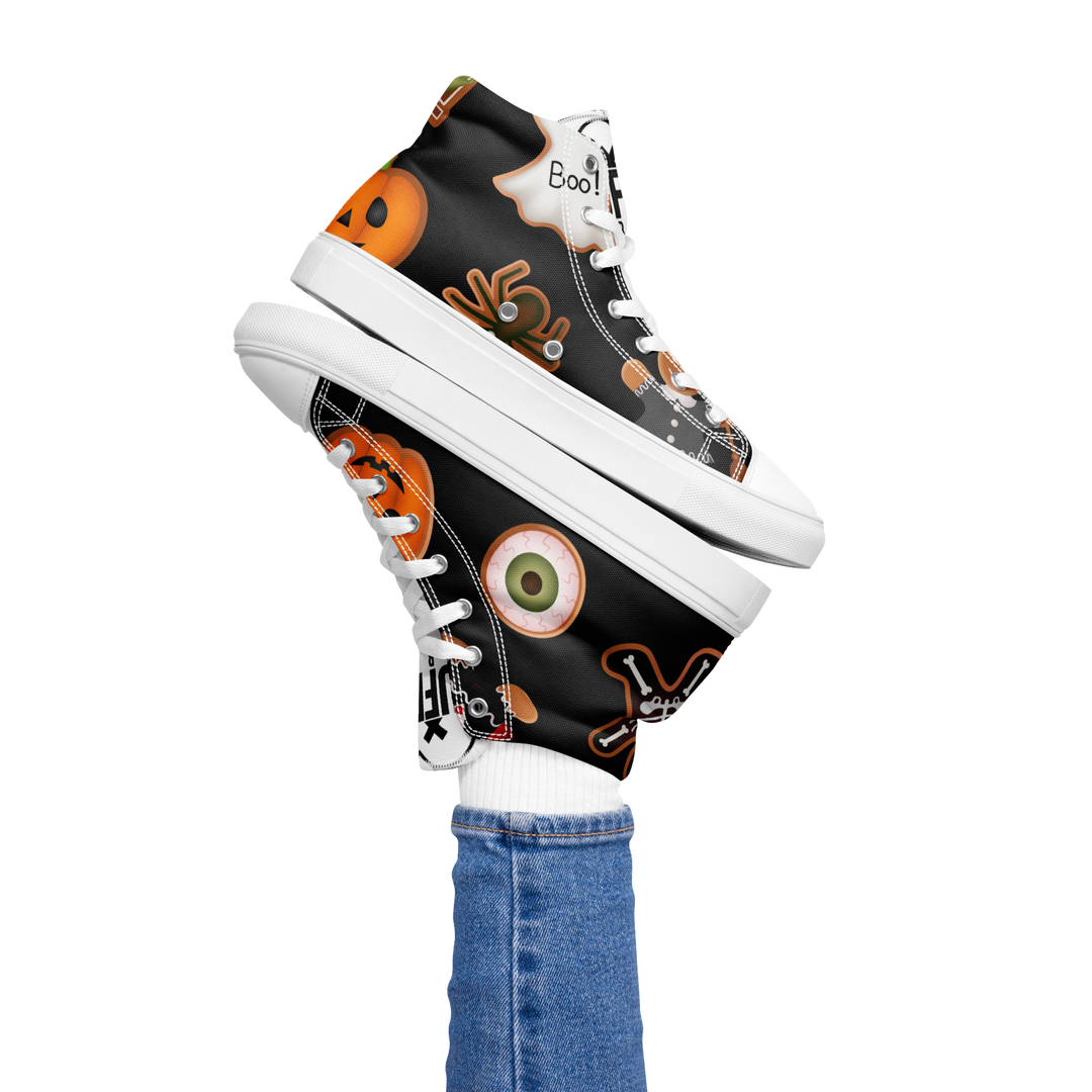 Sneakers alte in tela da donna HALLOWEEN BLACK EDITION - Gufetto Brand 