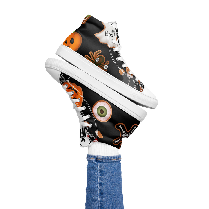 Sneakers alte in tela da donna HALLOWEEN BLACK EDITION - Gufetto Brand 