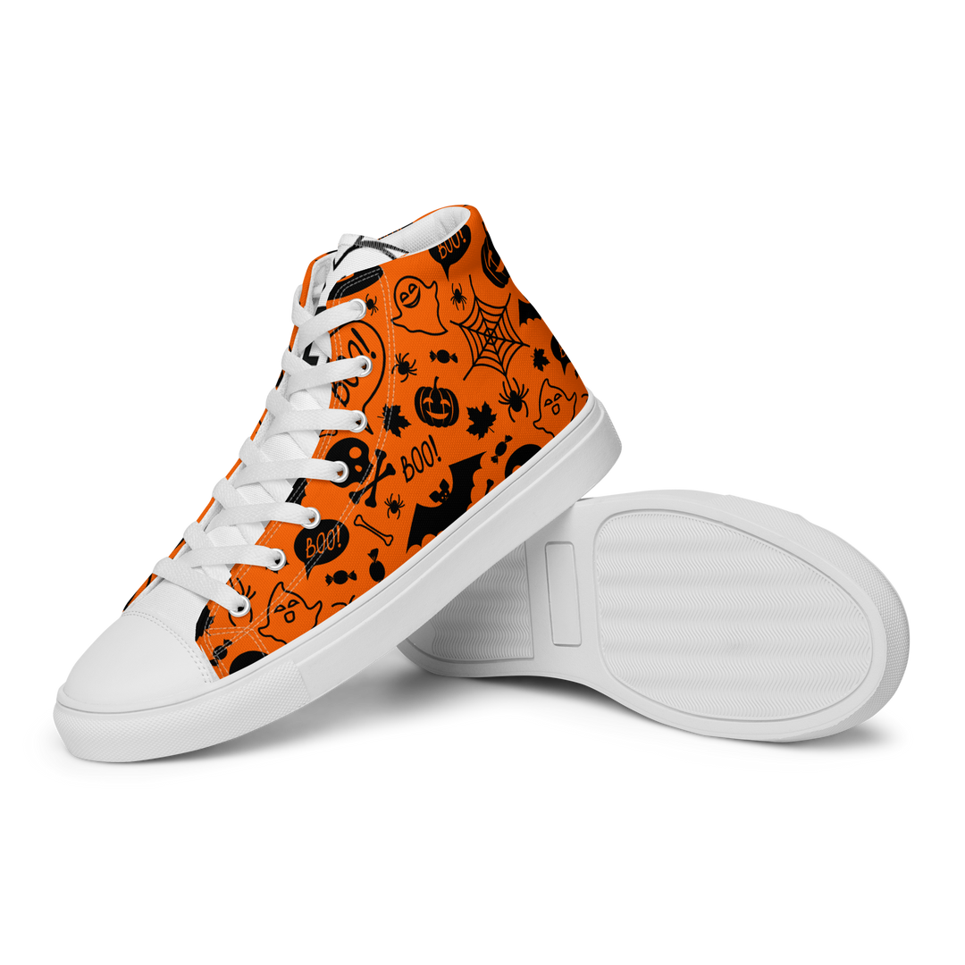 Sneakers alte in tela da donna HALLOWEEN ORANGE EDITION - Gufetto Brand 