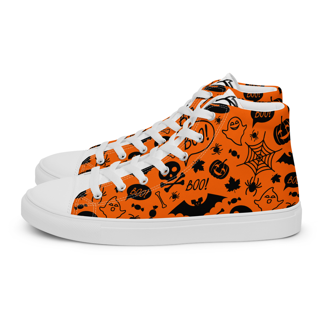 Sneakers alte in tela da donna HALLOWEEN ORANGE EDITION - Gufetto Brand 