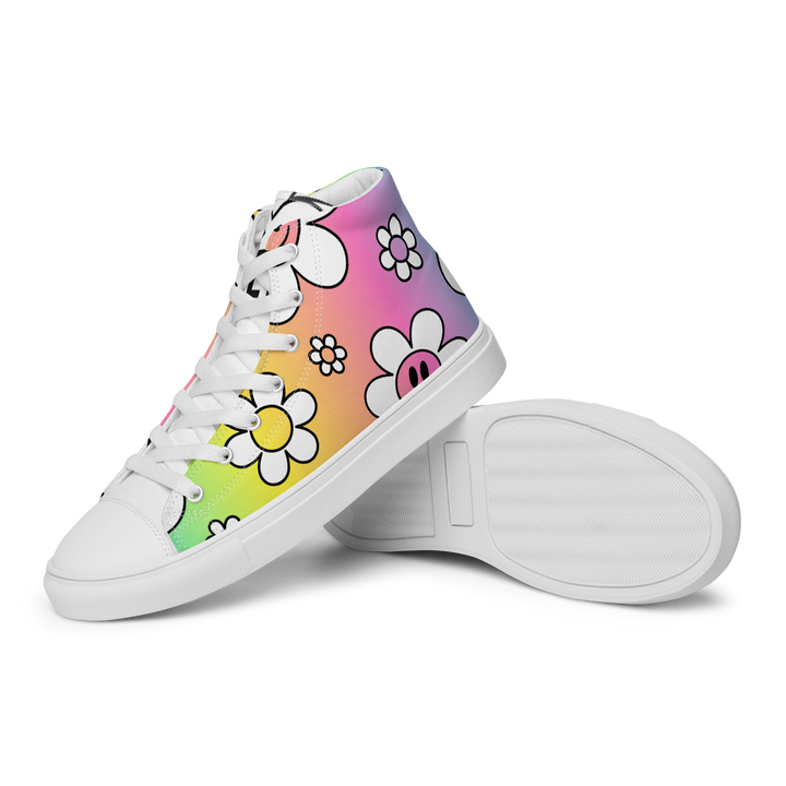 Sneakers alte in tela da donna FLOWER SMILE - Gufetto Brand 