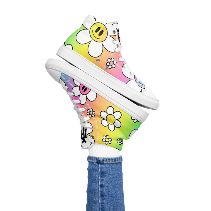 Sneakers alte in tela da donna FLOWER SMILE - Gufetto Brand 