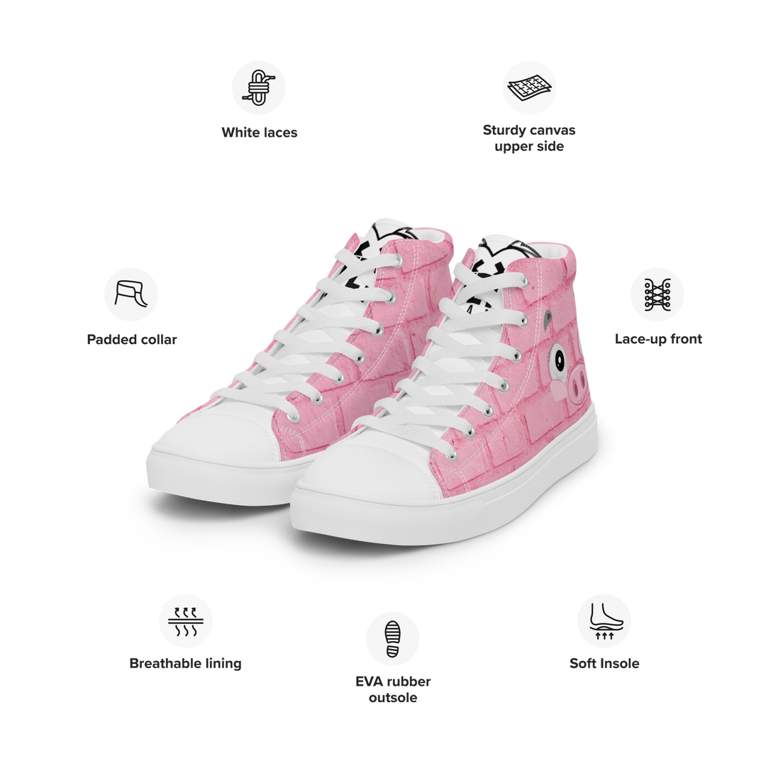 Sneakers alte in tela da donna PINK PIG - Gufetto Brand 