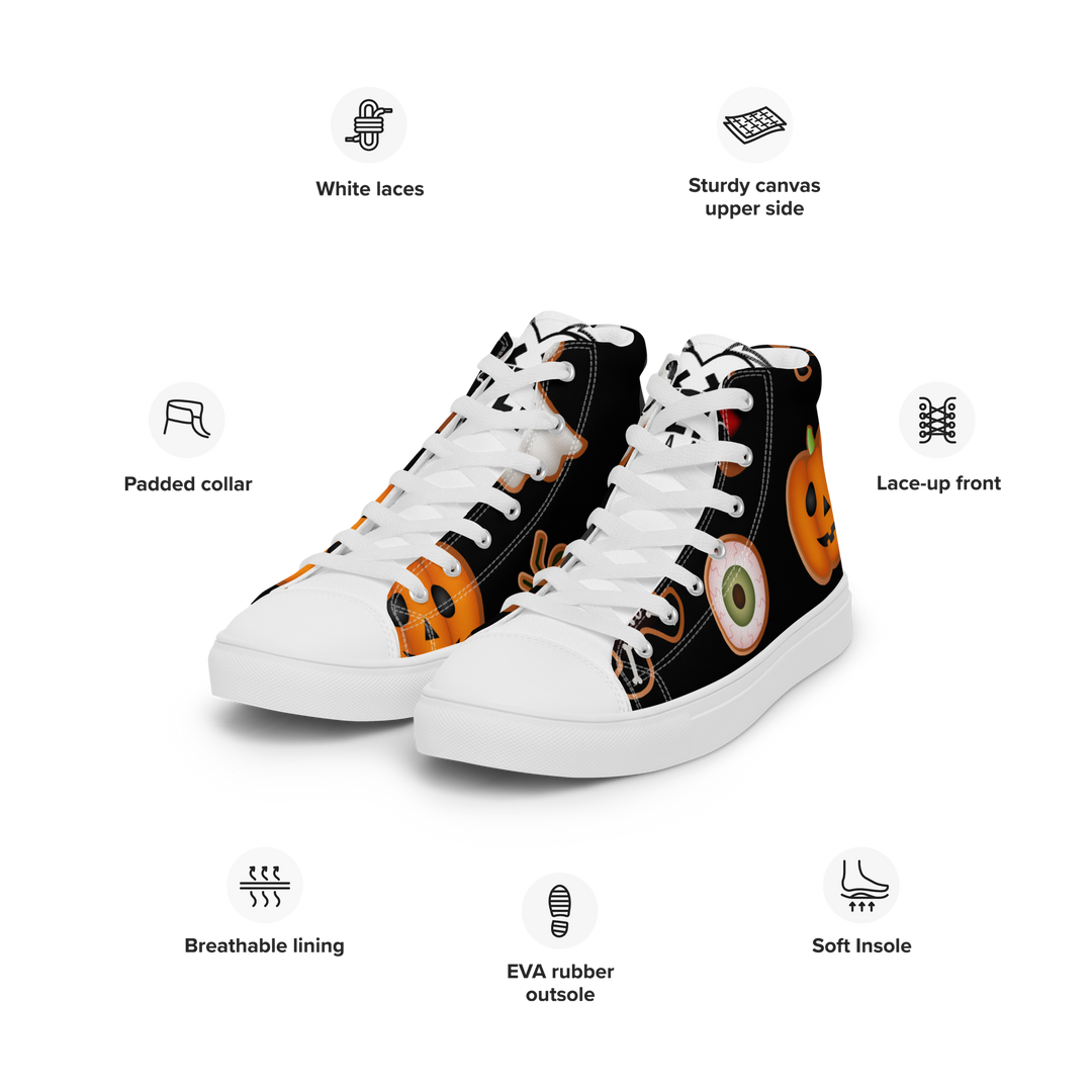 Sneakers alte in tela da donna HALLOWEEN BLACK EDITION - Gufetto Brand 