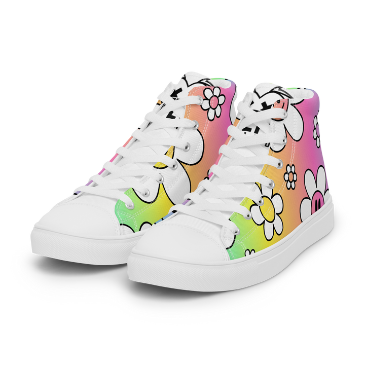 Sneakers alte in tela da donna FLOWER SMILE - Gufetto Brand 