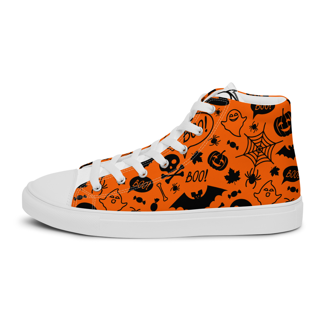 Sneakers alte in tela da donna HALLOWEEN ORANGE EDITION - Gufetto Brand 