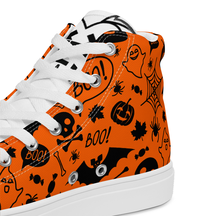 Sneakers alte in tela da donna HALLOWEEN ORANGE EDITION - Gufetto Brand 