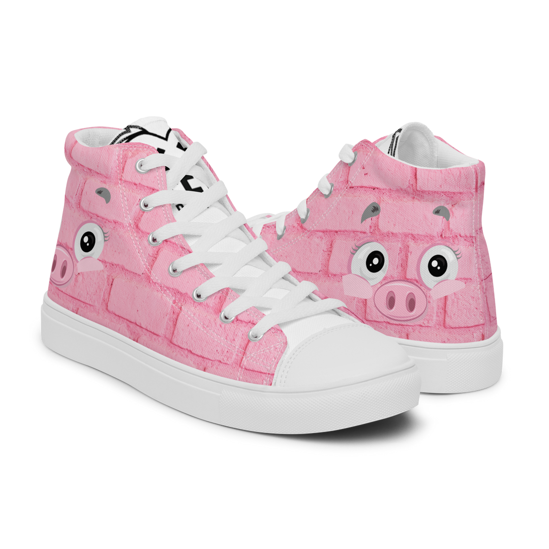 Sneakers alte in tela da donna PINK PIG - Gufetto Brand 