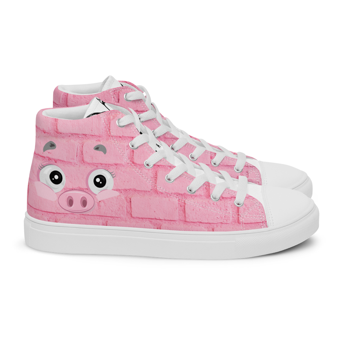 Sneakers alte in tela da donna PINK PIG - Gufetto Brand 