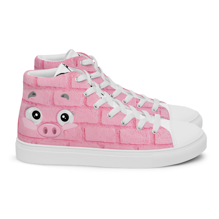 Sneakers alte in tela da donna PINK PIG - Gufetto Brand 