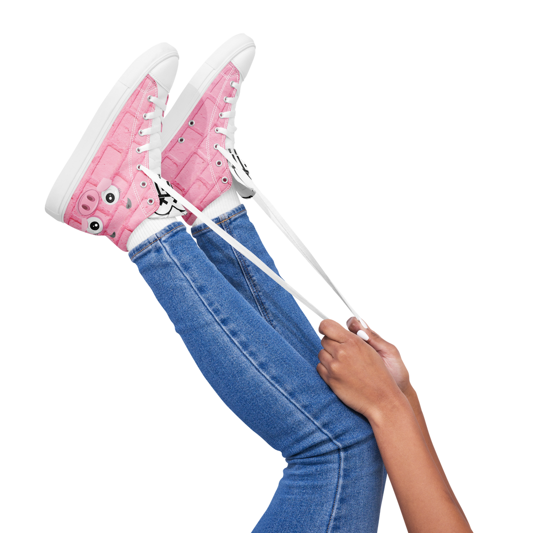 Sneakers alte in tela da donna PINK PIG - Gufetto Brand 