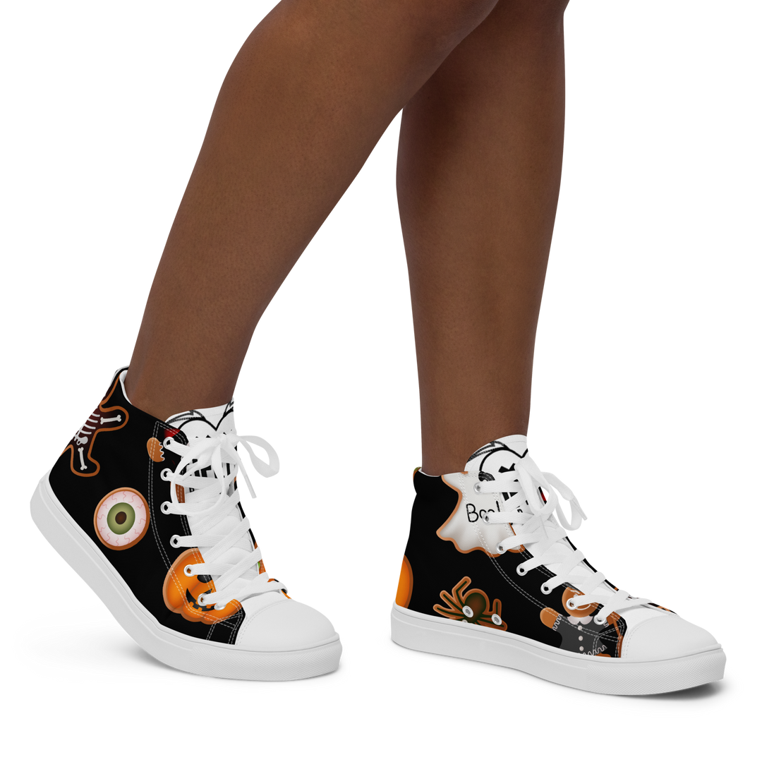 Sneakers alte in tela da donna HALLOWEEN BLACK EDITION - Gufetto Brand 