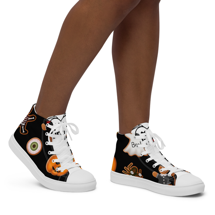 Sneakers alte in tela da donna HALLOWEEN BLACK EDITION - Gufetto Brand 