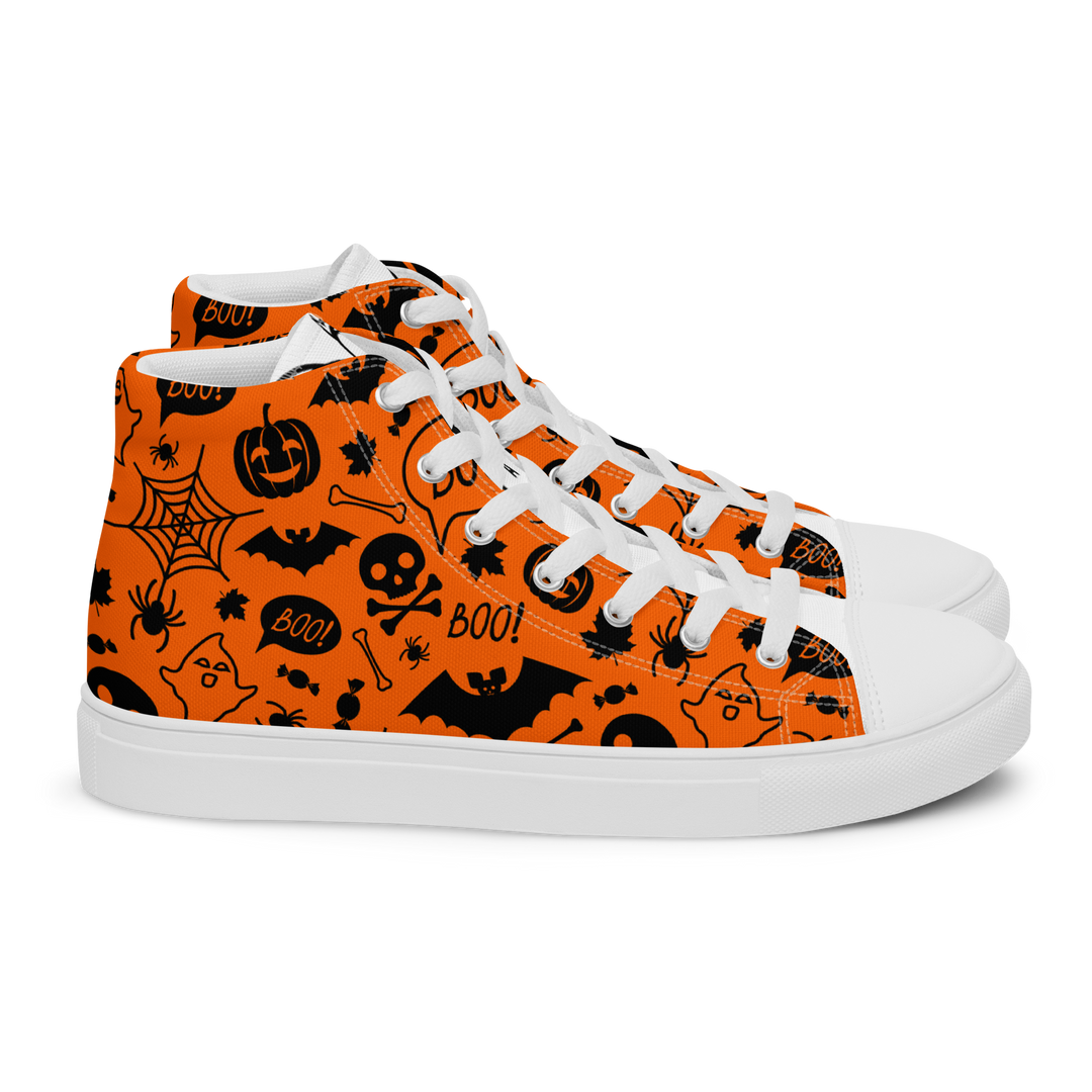 Sneakers alte in tela da donna HALLOWEEN ORANGE EDITION - Gufetto Brand 