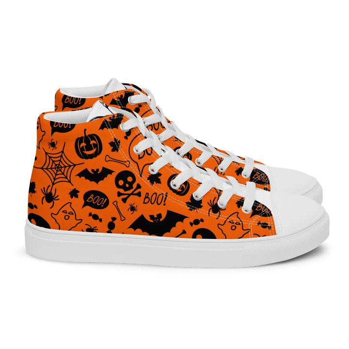 Sneakers alte in tela da donna HALLOWEEN ORANGE EDITION - Gufetto Brand 