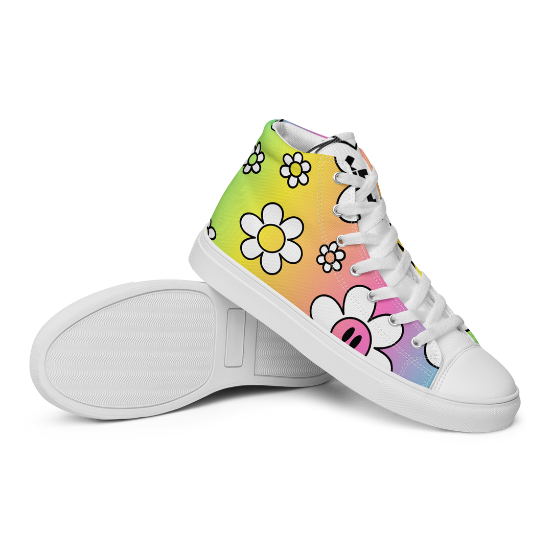 Sneakers alte in tela da donna FLOWER SMILE - Gufetto Brand 